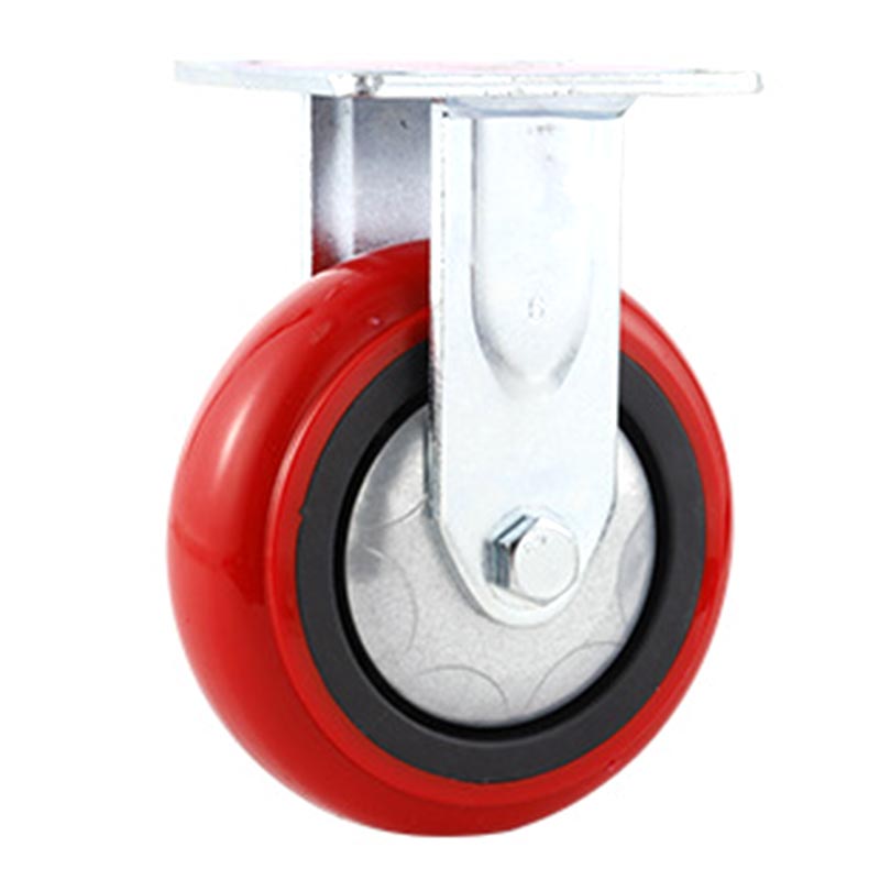 Heavy Duty Casters Maroon PU Round Tread