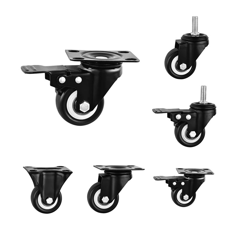 Ruote di servizio leggero con ruote Black Pu